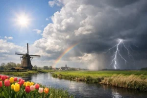 Afwisselend aprilweer met zon, wolken en onweer in het weekend