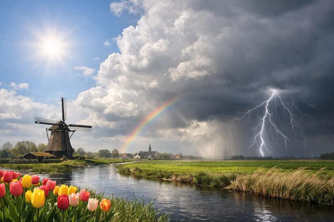 Afwisselend aprilweer met zon, wolken en onweer in het weekend