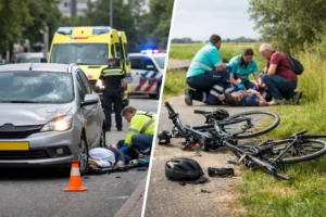 Gewonde bij aanrijding in Leeuwarden en valpartij met twee fietsers in Haskerhorne