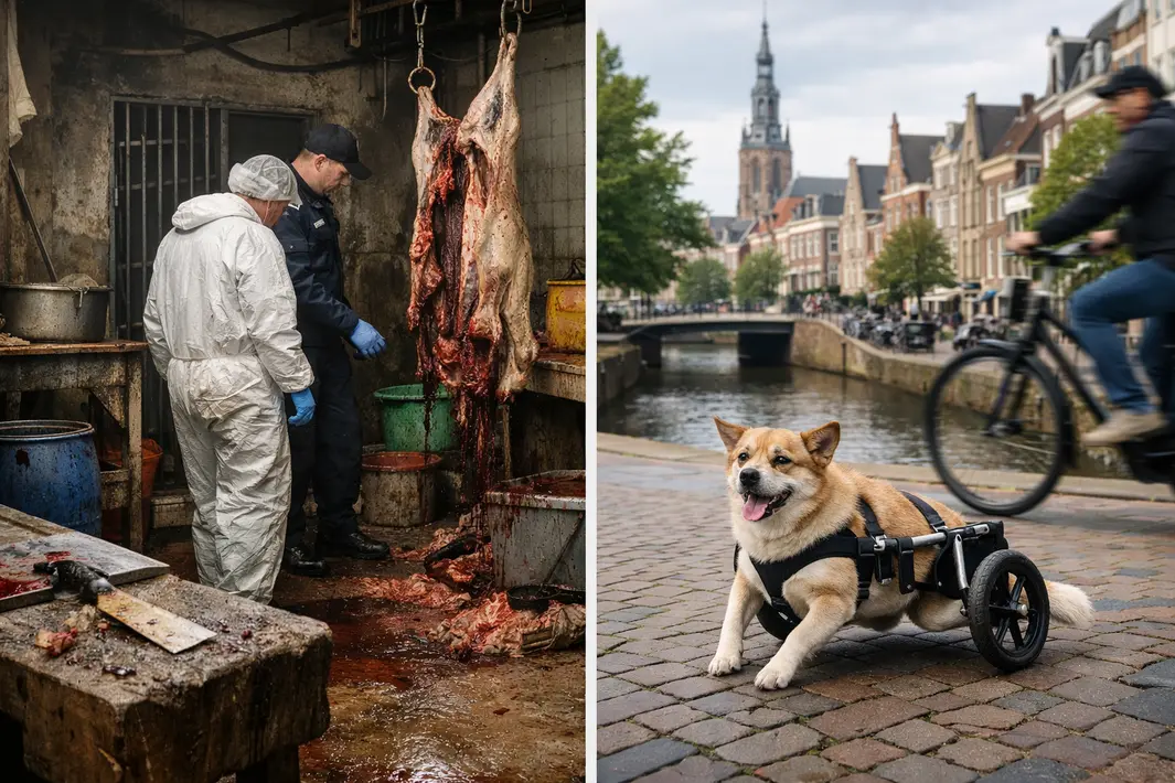 Illegaal slachthuis ontdekt en verlamde hond rolt door Leeuwarden