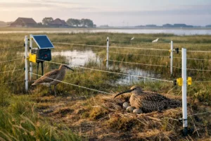 Innovatieve bescherming van wulpennesten met elektrisch hek in Friesland