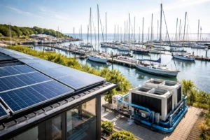 Jachthaven Vlieland kiest voor duurzame verwarming met zon en zeewater