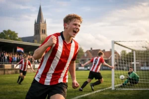 Kollum boekt belangrijke zege mede dankzij jonge spits Olke de Wit