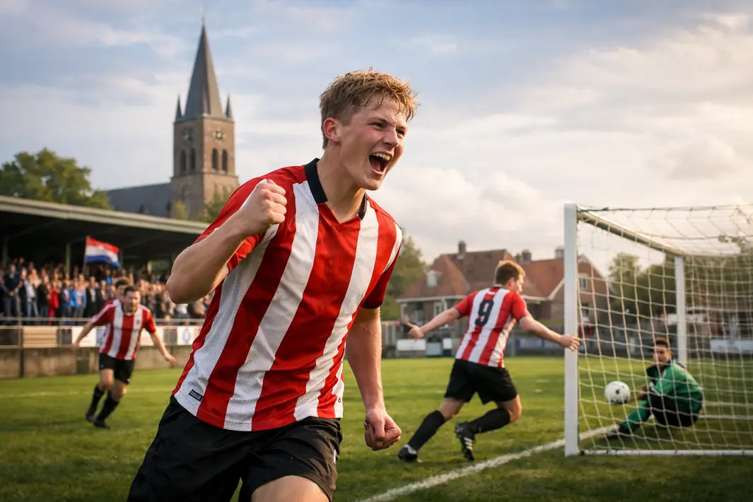 Kollum boekt belangrijke zege mede dankzij jonge spits Olke de Wit