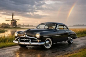 Na jaren sleutelen rijdend gemaakt unieke klassieke auto uit 1951