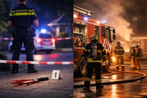 Steekpartij in Noardburgum met gewonde en brandweer actief in Kollumersweach