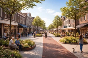 Toekomst van winkelstraat De Schrans met minder autoverkeer en meer ruimte voor voetgangers