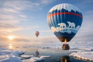 Unieke luchtballonvaart over de Noordpool een kwarteeuw geleden