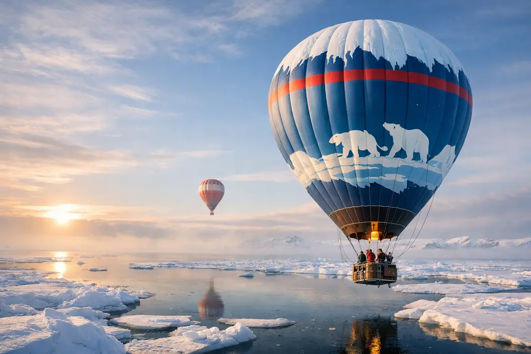 Unieke luchtballonvaart over de Noordpool een kwarteeuw geleden