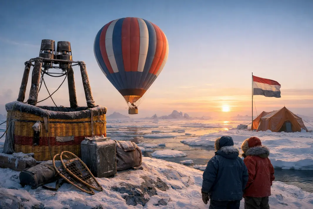 Unieke luchtballonvlucht over de Noordpool van 25 jaar geleden herdacht