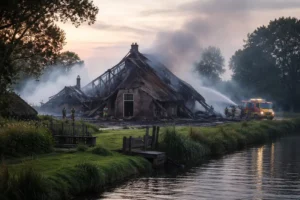 Woonboerderij bij Munnekeburen totaal verwoest door brand