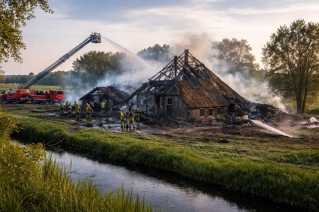 Woonboerderij bij Munnekeburen verwoest door brand