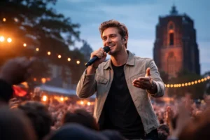 Zanger maakt fout tijdens optreden in Leeuwarden en herstelt dit snel