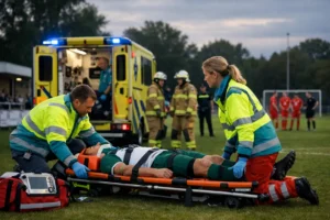 Zwaargewonde speler bij amateurvoetbalwedstrijd na incident