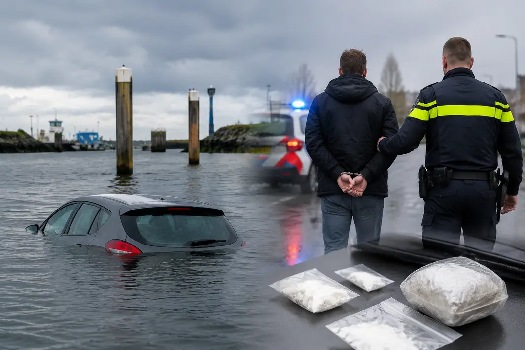 Auto te water in Lauwersoog en aanhouding na drugsvondst in Sneek