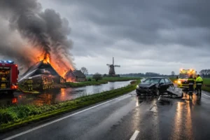Brand en verkeersongeluk veroorzaken incidenten in Friesland