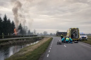 Brand in coniferen en ernstig fietsongeluk in Friesland gemeld