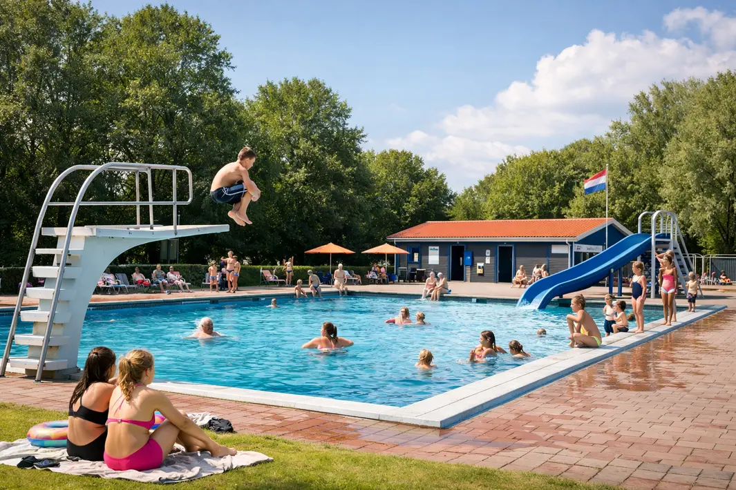 Buitenbad in Hallum opent weer en trekt enthousiaste zwemmers