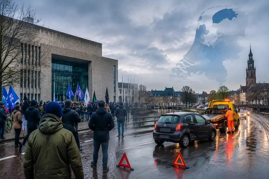 Demonstraties bij Provinciehuis en verkeersincident in Leeuwarden