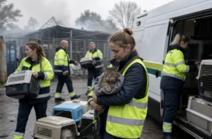 Dierenambulance redt tientallen dieren na brand in dierenverblijf