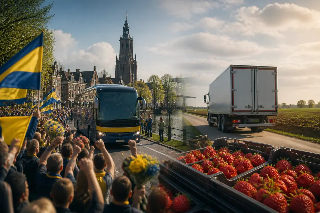 Feestelijke ontvangst voor Cambuur in Leeuwarden en wijzigingen in vervoer voor aardbeien uit Berltsum