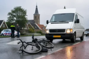 Fietser raakt gewond bij aanrijding met bestelbusje in Parrega
