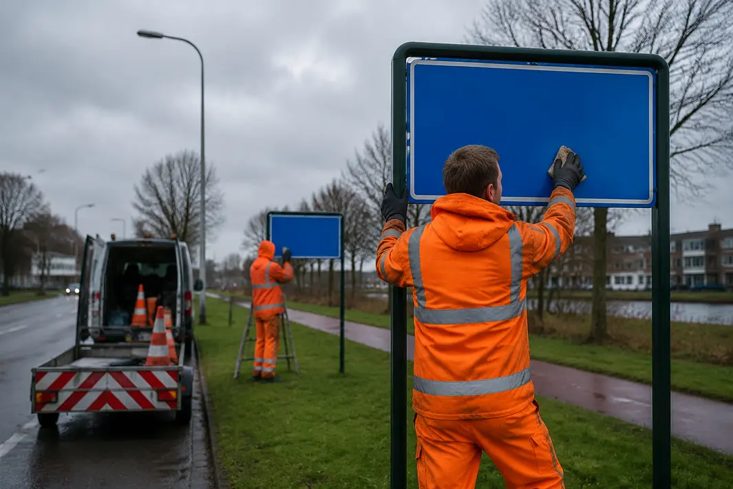 Foutieve spelling op meerdere plaatsnaamborden in Heerenveen wordt hersteld