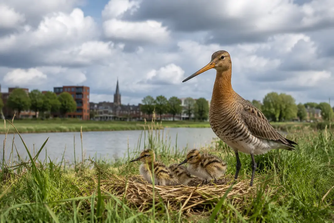 Friese grutto-kuikens broeden tijdelijk uit in Alphen aan den Rijn