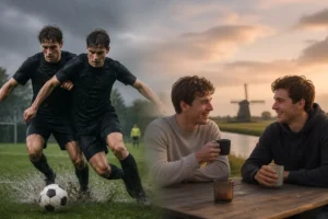 Gebroeders Leijenaar tonen contrast tussen fanatisme op het veld en gezelligheid buiten het spel