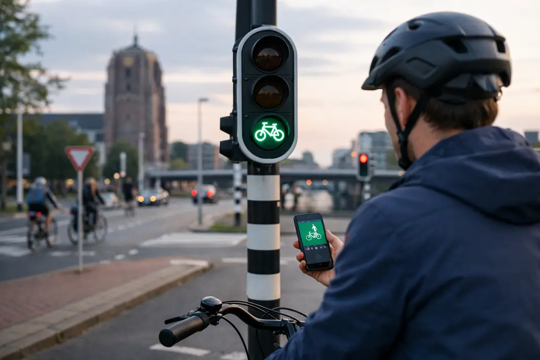 Gratis app helpt fietsers bij sneller groenlicht in Leeuwarden