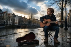 Het onverwachte lef van een kind dat straatmuzikant werd
