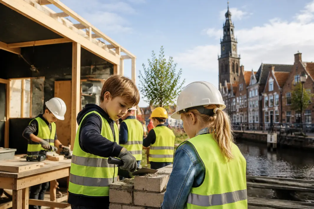 Kinderen in Dokkum ontdekken de bouwsector op speciale pop-up locatie