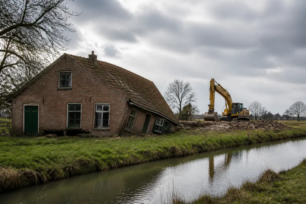 Na jarenlange strijd akkoord over sloop verzakte boerderij in Spanga