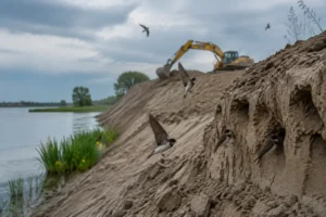 Nesten van oeverzwaluwen in Middelsee per ongeluk vernield tijdens werkzaamheden