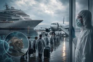 Preventieve quarantaine en evacuatievluchten vanwege hantavirusuitbraak na cruise