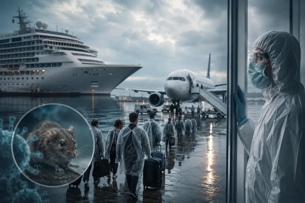 Preventieve quarantaine en evacuatievluchten vanwege hantavirusuitbraak na cruise
