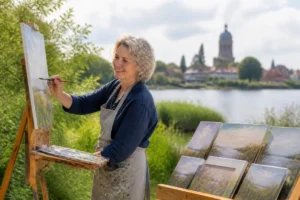 Sneker Eleonora geniet van schilderen in de natuur en toont werk in tweede expositie