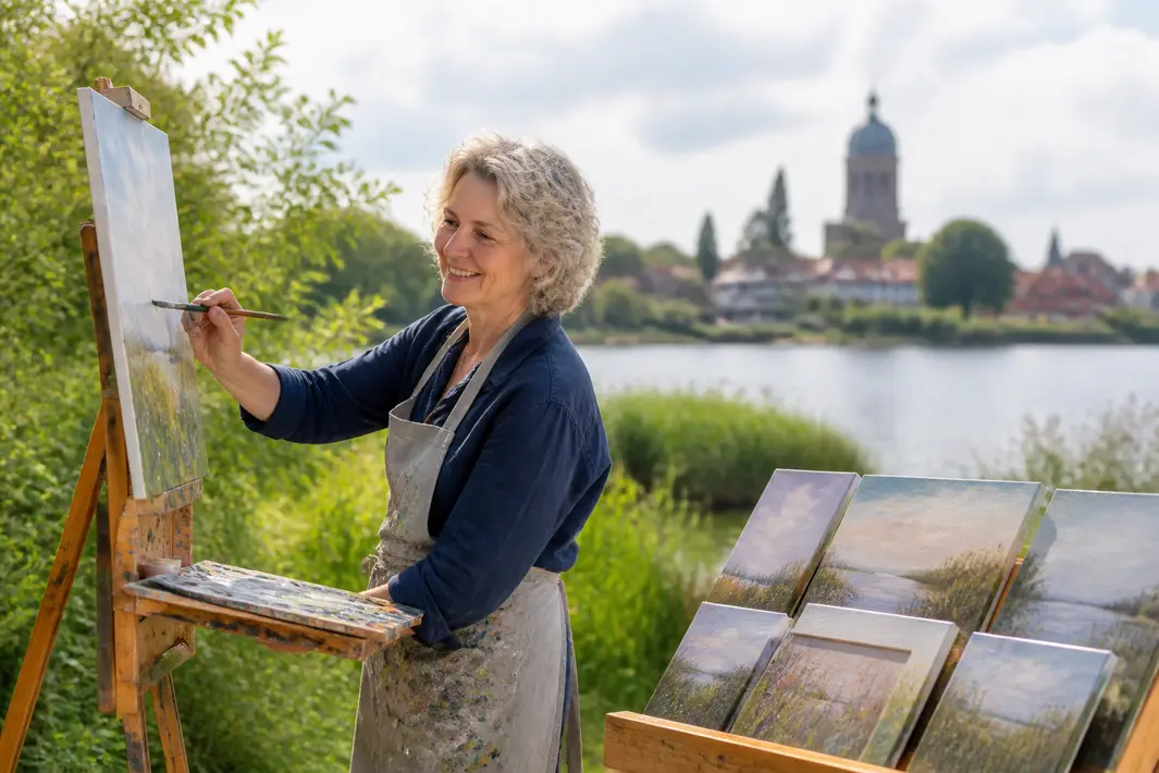 Sneker Eleonora geniet van schilderen in de natuur en toont werk in tweede expositie
