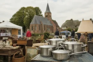 Splinternieuwe pannenset op een onverwachte plek bij rommelmarkt in Weidum