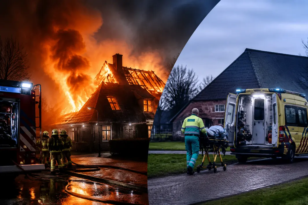 Uitslaande brand verwoest woning in Leeuwarden; gewonde bij brand in Oldeholtwolde