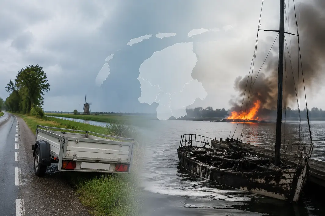 Verkeer en brandincidenten in Friesland: aanhanger achtergelaten en zeilboot uitgebrand