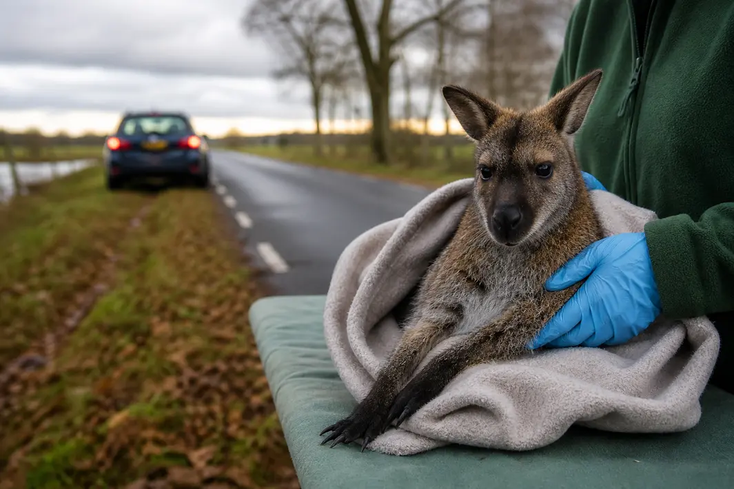 Wallaby aangereden in Makkinga en opgevangen bij dierenopvang