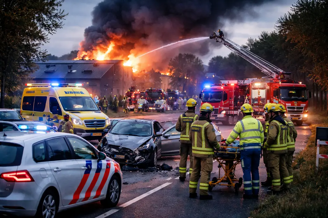 Ernstig ongeval in Harkema en brand in Franeker zorgen voor inzet hulpdiensten