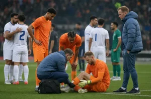 Nederland wint oefenwedstrijd tegen Oezbekistan, keeper Verbruggen raakt geblesseerd