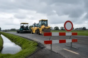 Rijkswaterstaat stopt asfaltwerkzaamheden in Friesland door budgetproblemen