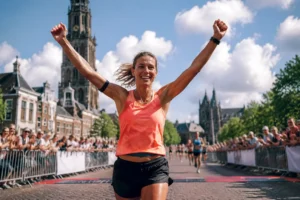 Silke van der Meijden wint marathon van Groningen ondanks hitteallergie
