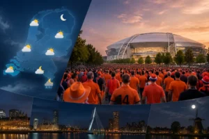 Veel oranjefans richting Dallas Stadium tijdens WK 2026 en overzicht van nachtelijke gebeurtenissen