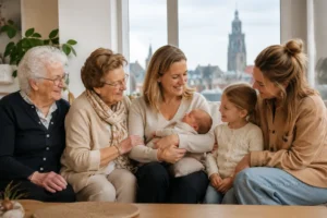 Zeldzame ontmoeting van vijf generaties in één Leeuwarder familie